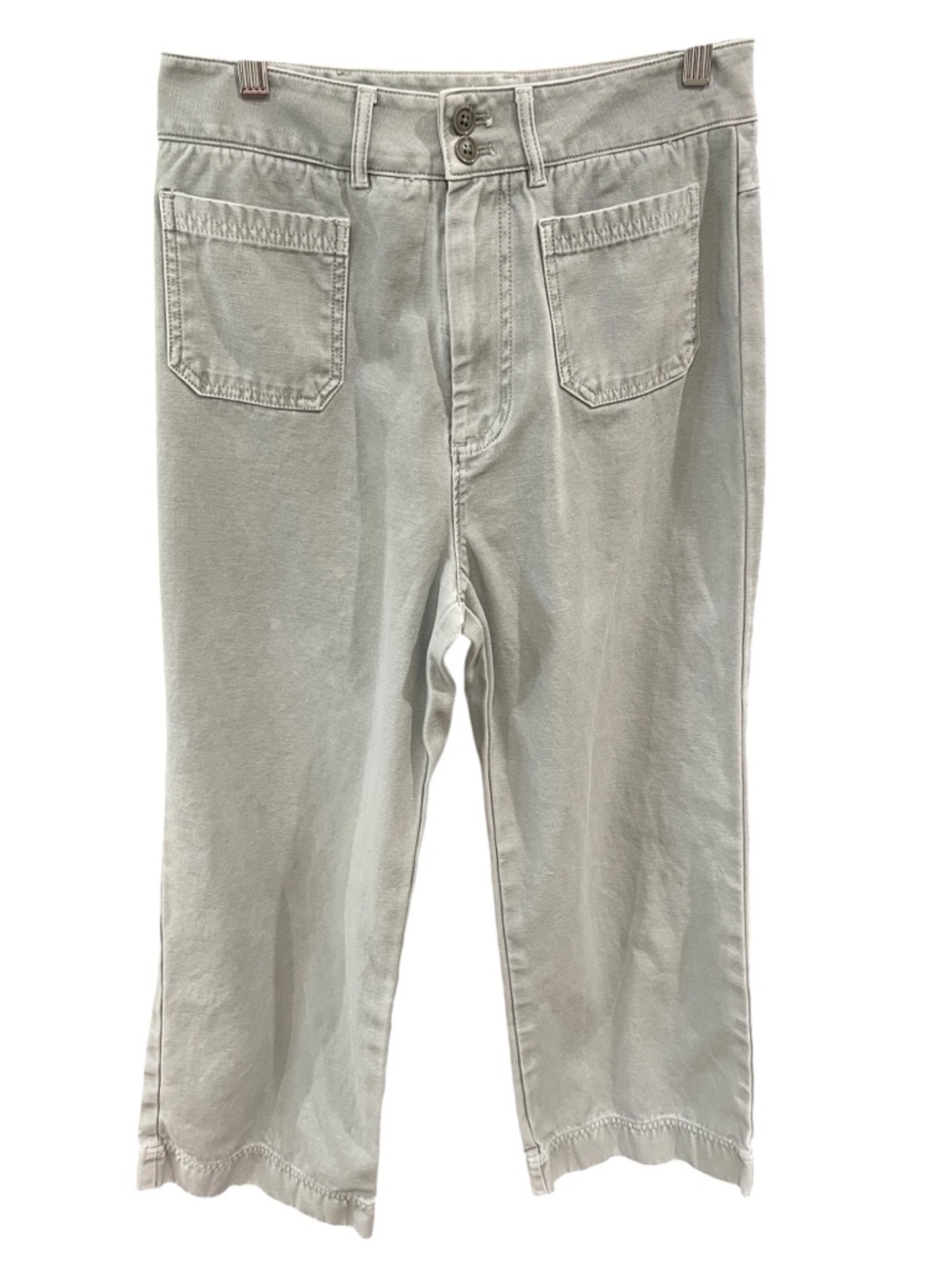 Marine Layer Love Me Tender High Rise Wide Leg Sailor Chino Pant SZ 8 Light Grey